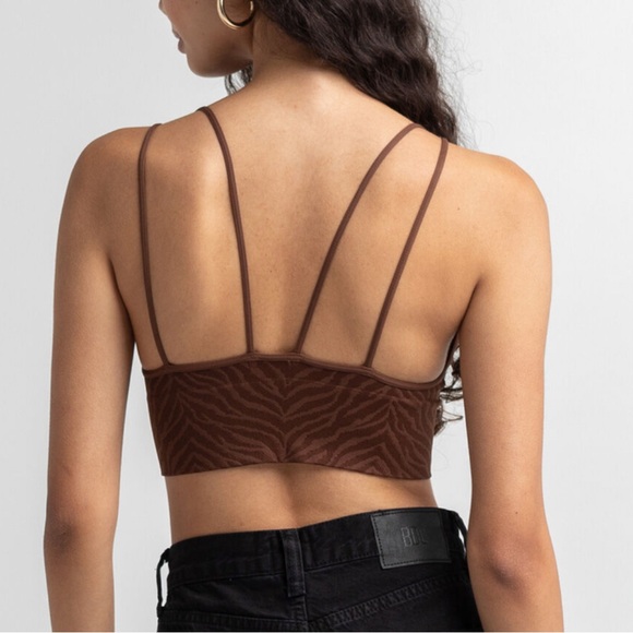 tilly’s brown zebra print bralette/ going out top size small! - Picture 2 of 2